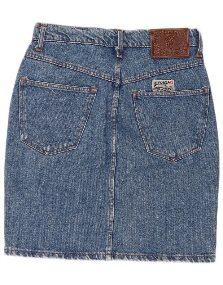VINTAGE Dame Denim Nederdel W32 Stor Blå Bomuld