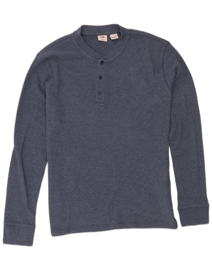Levi's Herre Standard Fit Top Langærmet Medium Navyblå Bomuld
