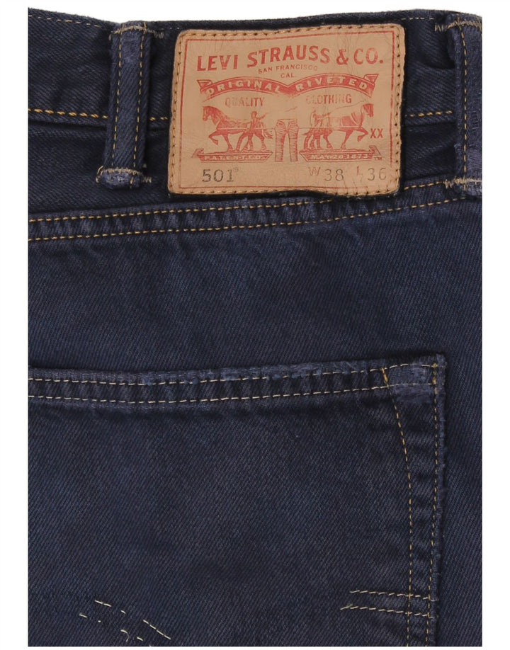 Levi's Herre 501 Straight Jeans W38 L27 Marineblå