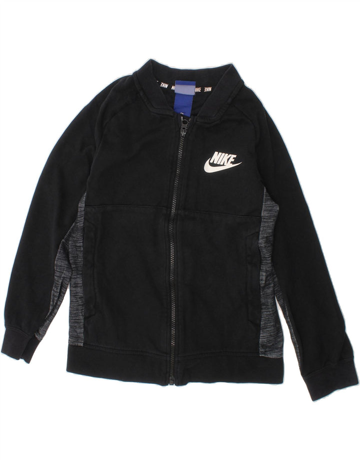 NIKE Boys Graphic Tracksuit Top Jacket 8-9 Years Small Black Colourblock Vintage Nike and Second-Hand Nike from Messina Hembry 