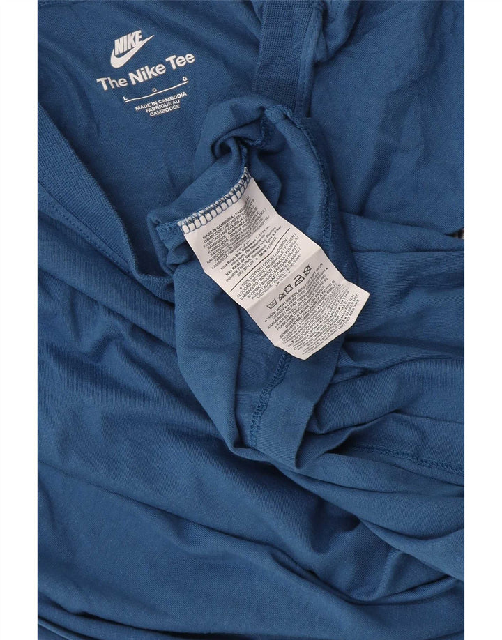 Nike T-shirt top til mænd, stor blå bomuld