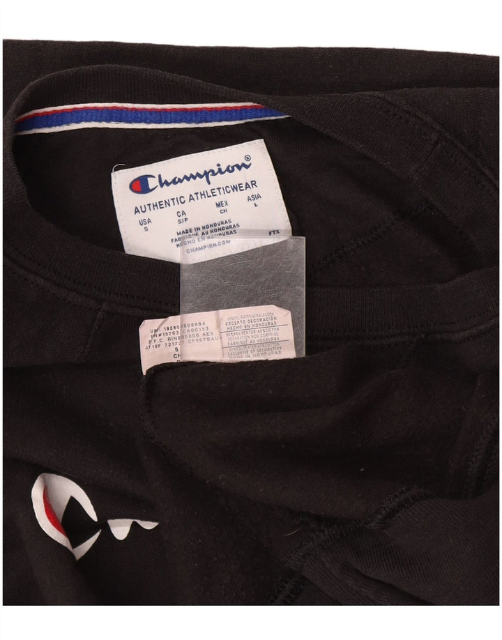 Champion Herre Grafisk Sweatshirt Jumper Lille Sort Polyester