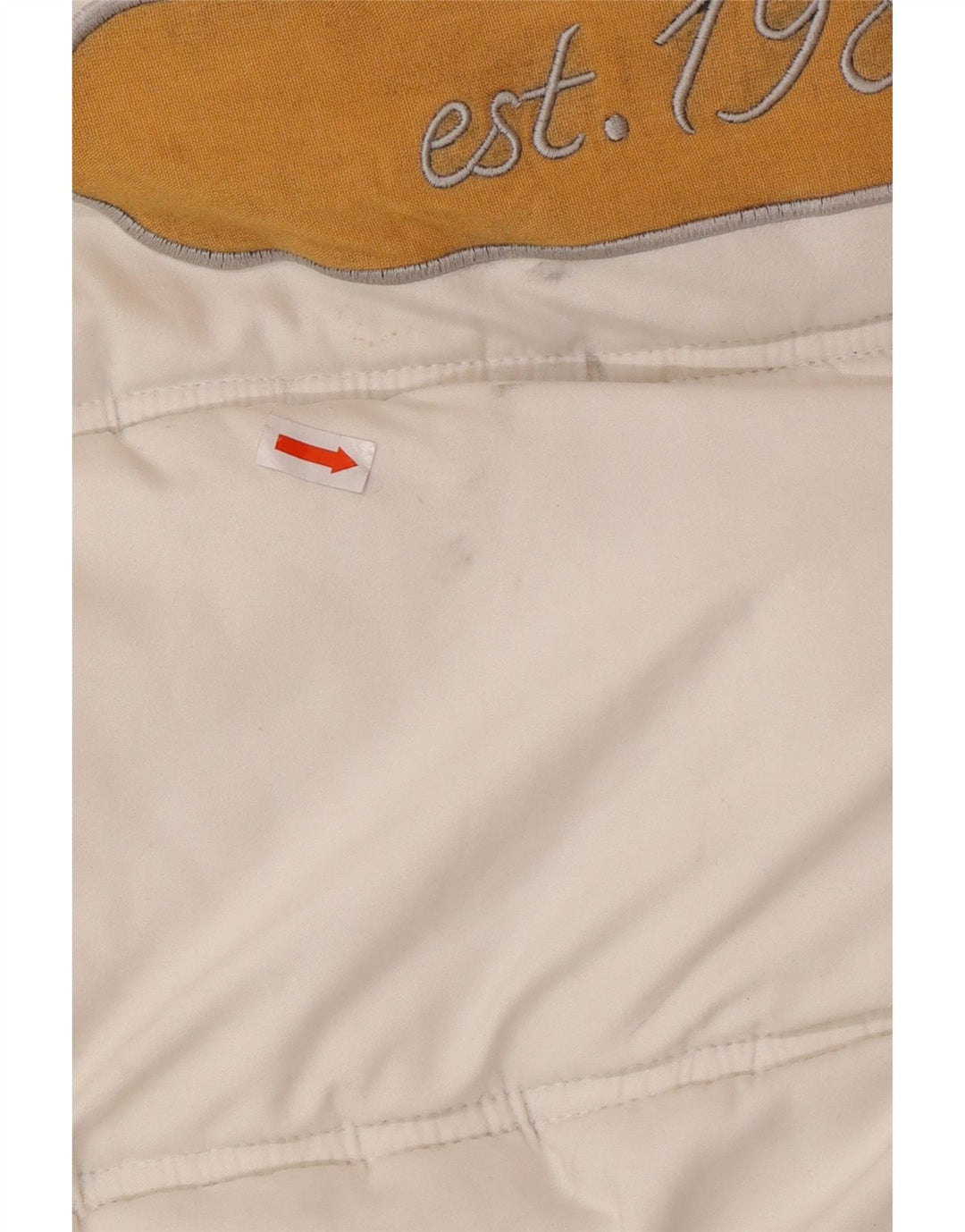 KARL KANI Herre grafisk polstret hættejakke UK 44 2XL hvid polyester