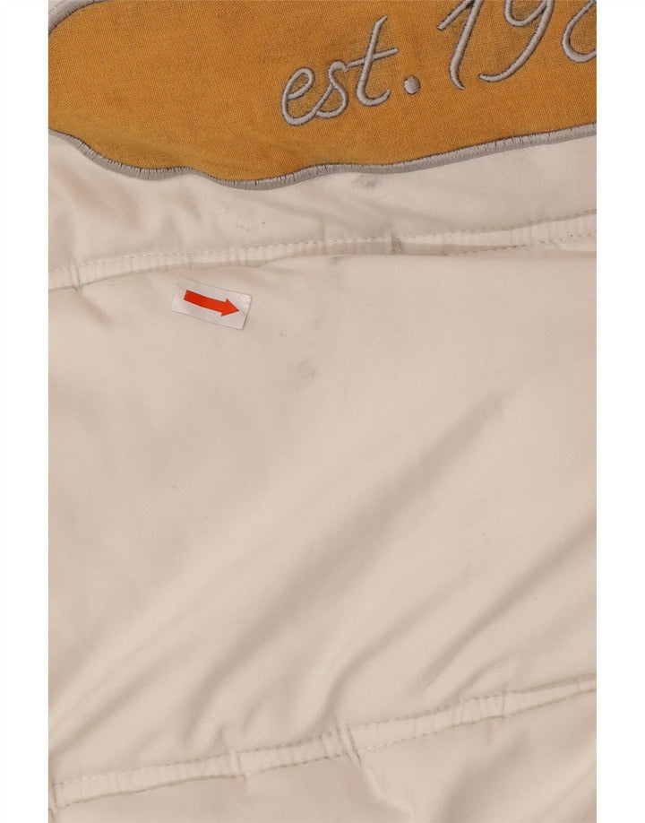 KARL KANI Herre grafisk polstret hættejakke UK 44 2XL hvid polyester