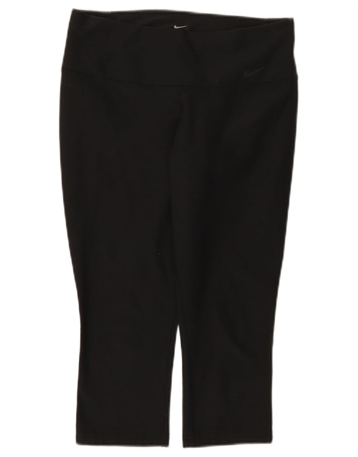 Nike Dame Dri Fit Capri Leggings UK 8 Small Black Polyester