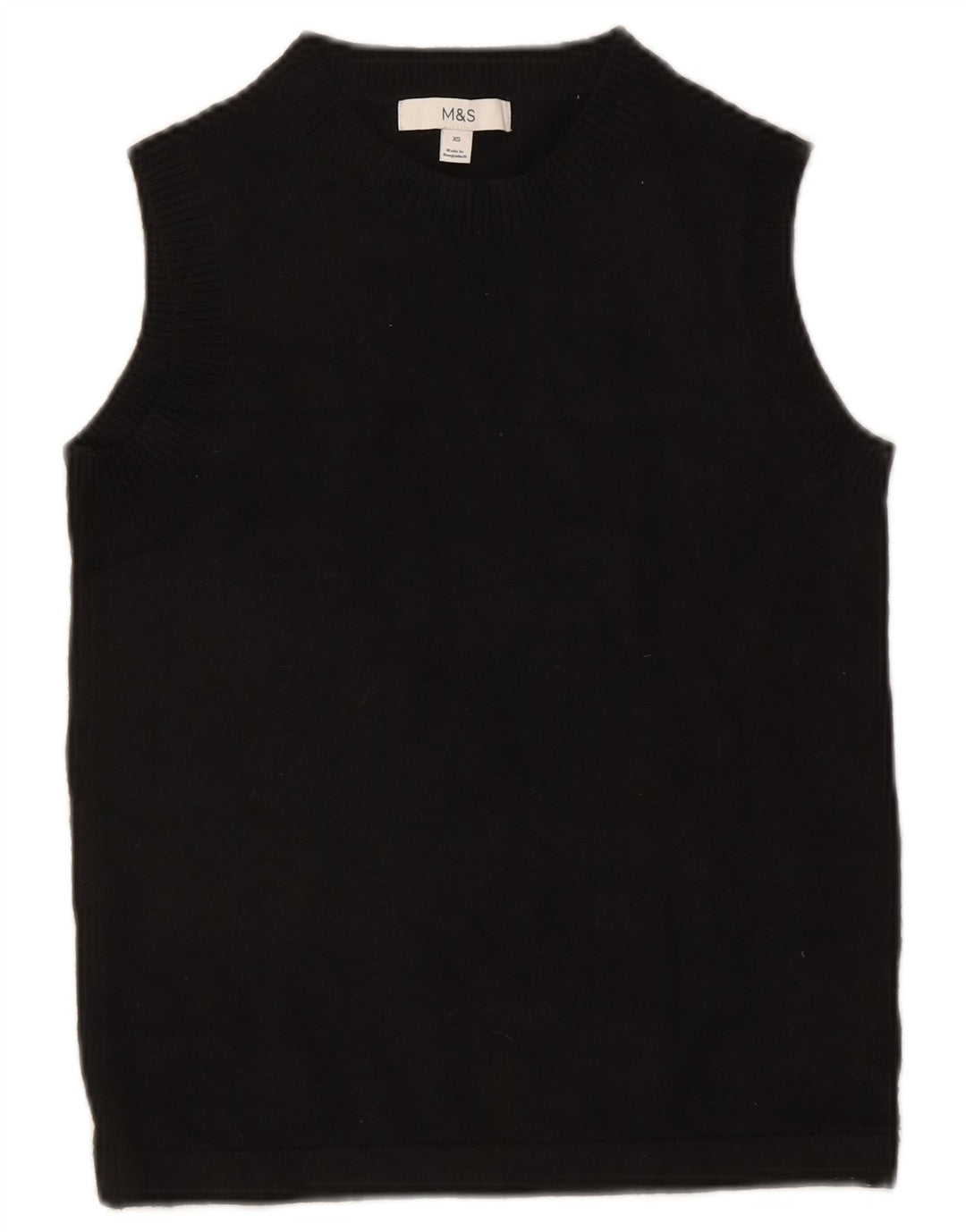 Marks & Spencer Dame Vest Tank Top UK 6 XS Sort Polyester