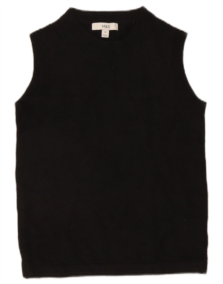 Marks & Spencer Dame Vest Tank Top UK 6 XS Sort Polyester