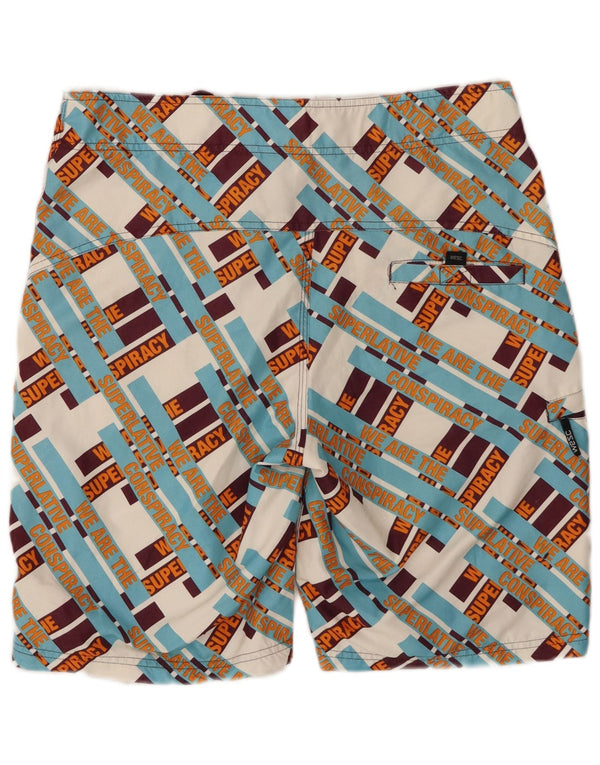 WESC Mens Graphic Swimming Shorts Small  Multicoloured Check Polyester