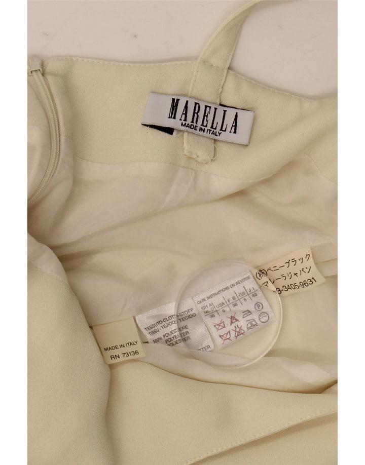 Marella Dame Sleeveless Sheath Dress UK 8 Small Off White Polyester