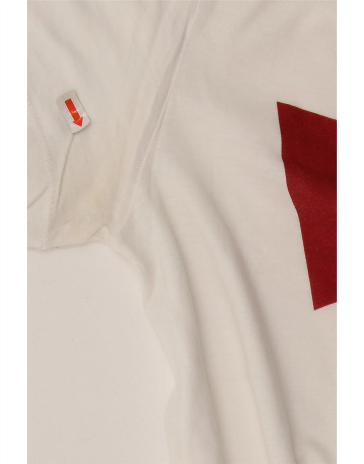 LEVI'S Dame Grafisk T-Shirt Top UK 10 Small White