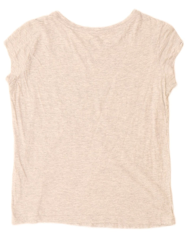 MUSTANG Grafisk T-shirt top til kvinder UK 6 XS Grå Flecked