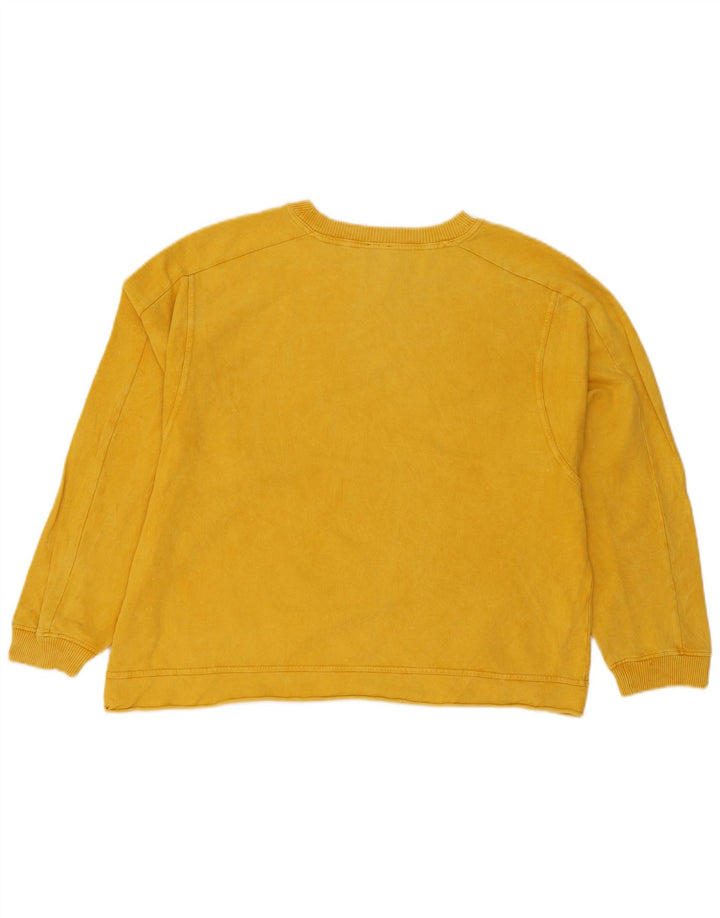 Zara Dame Oversized Sweatshirt Jumper UK 10 Lille Gul Bomuld