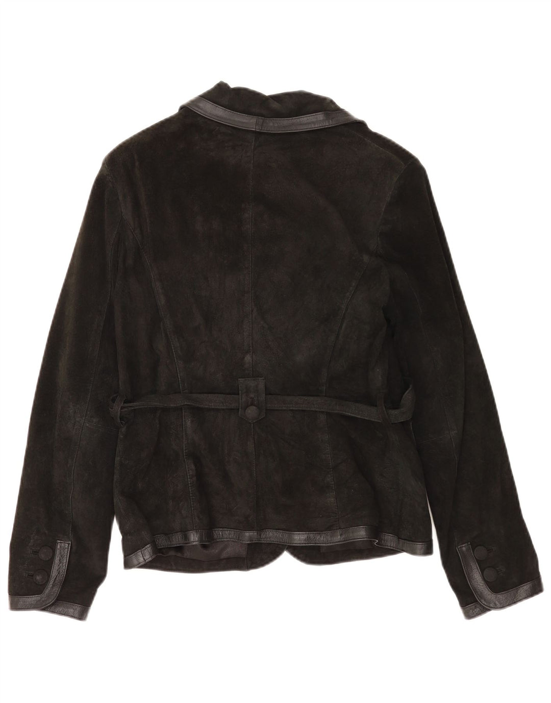Næste Dame 3-knaps Ruskind Blazer Jacket UK 14 Medium Sort Læder