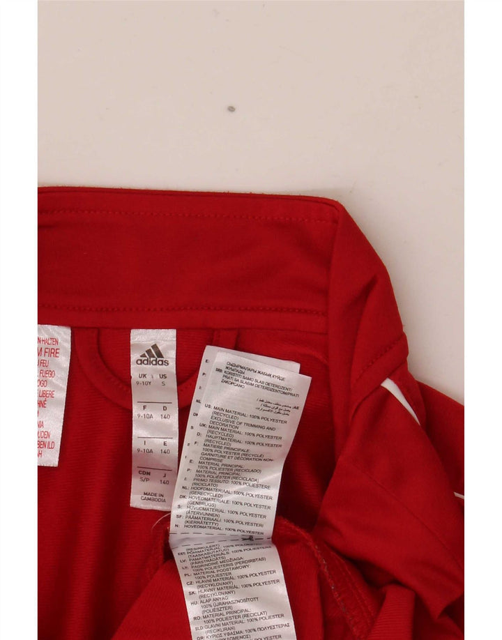 Adidas Drenge Træningsdragt Topjakke 9-10 År Rød Polyester