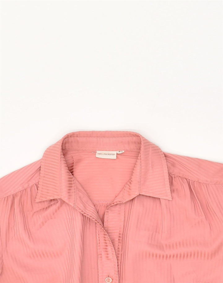 VINTAGE Womens Shirt EU 40 Medium Pink Striped Polyester | Vintage Vintage | Thrift | Second-Hand Vintage | Used Clothing | Messina Hembry 
