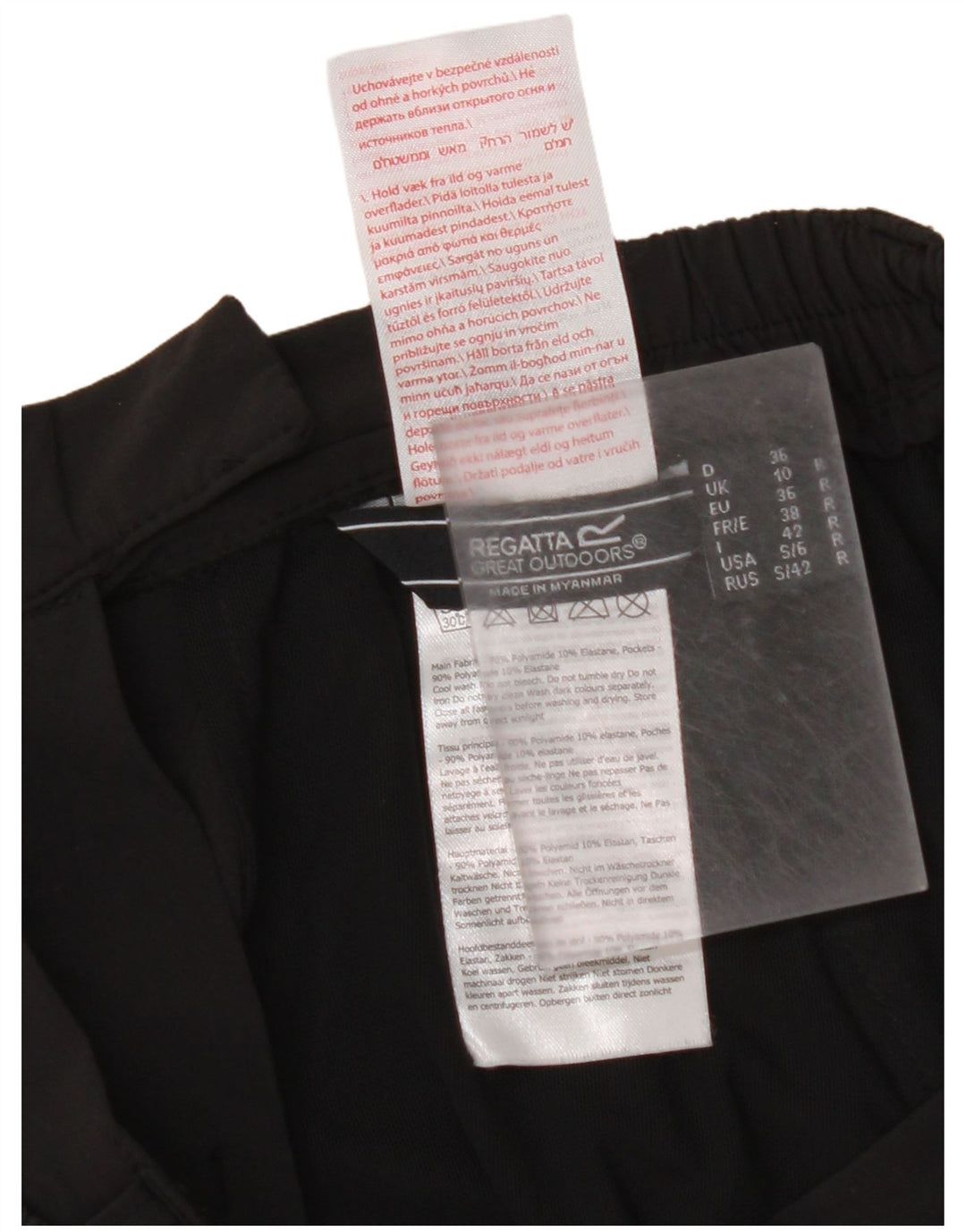 REGATTA Dame Slim Cargo Bukser UK 10 Small W27 L31 Sort Polyamid