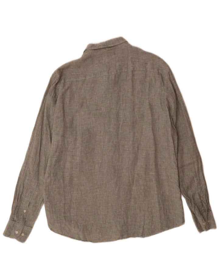 Massimo Dutti Herreskjorte XL Grøn Houndstooth Linned