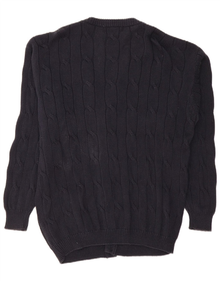MCKENZY Herre cardigan sweater Stor marineblå bomuld