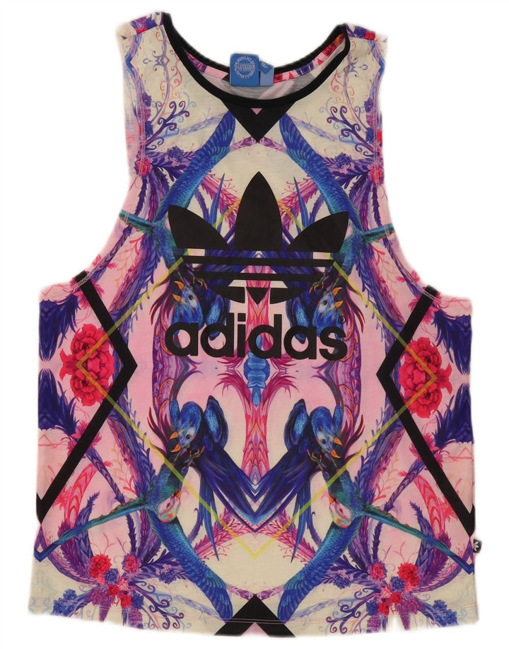 Adidas Dame Grafisk Vest Top UK 8 Small Multicolored Polyester