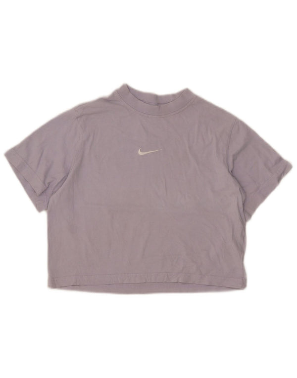 Nike Girls Crop Loose Fit T-Shirt Top 8-9 år Lille Lilla Bomuld