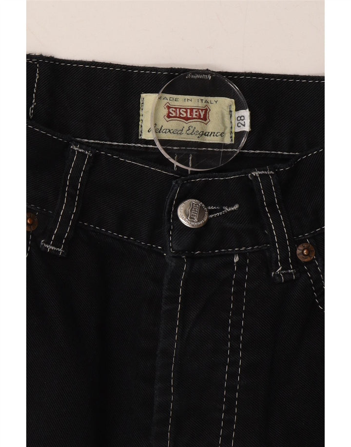 SISLEY Womens Straight Jeans W28 L30 Black Cotton Vintage Sisley and Second-Hand Sisley from Messina Hembry 
