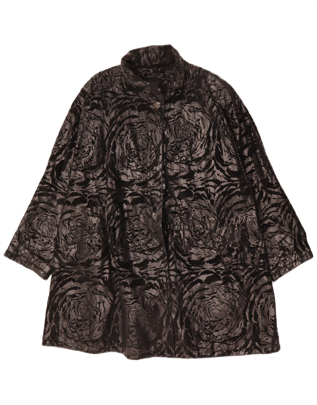 MABRUN Dame Oversized Overfrakke IT 42 Large Black Floral