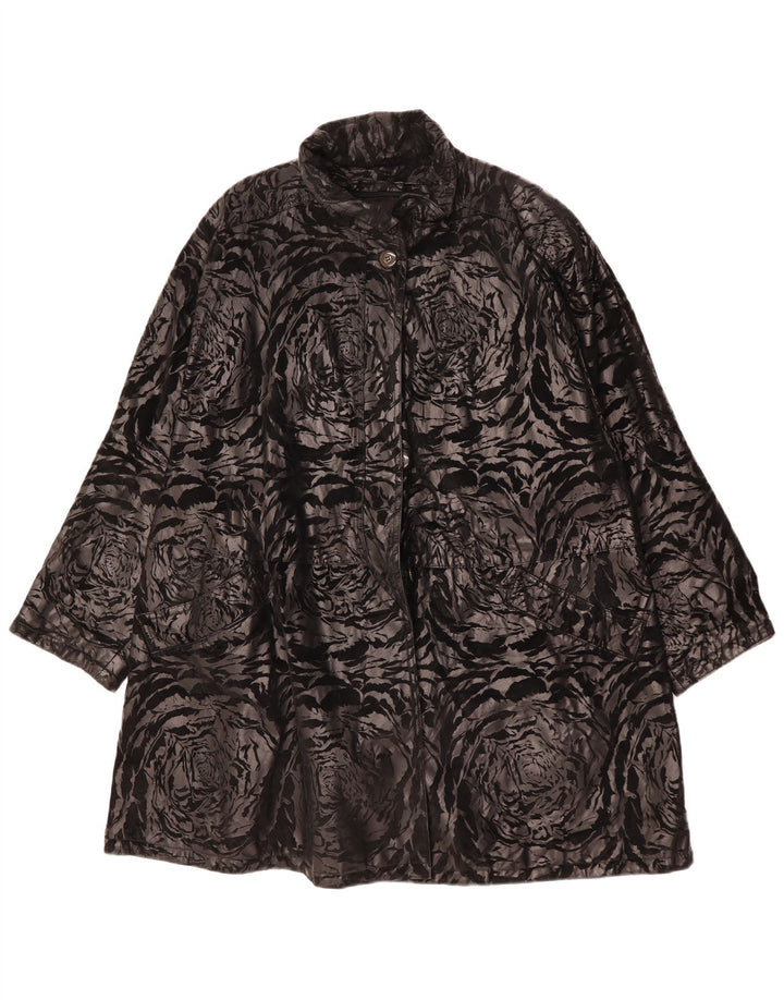 MABRUN Dame Oversized Overfrakke IT 42 Large Black Floral