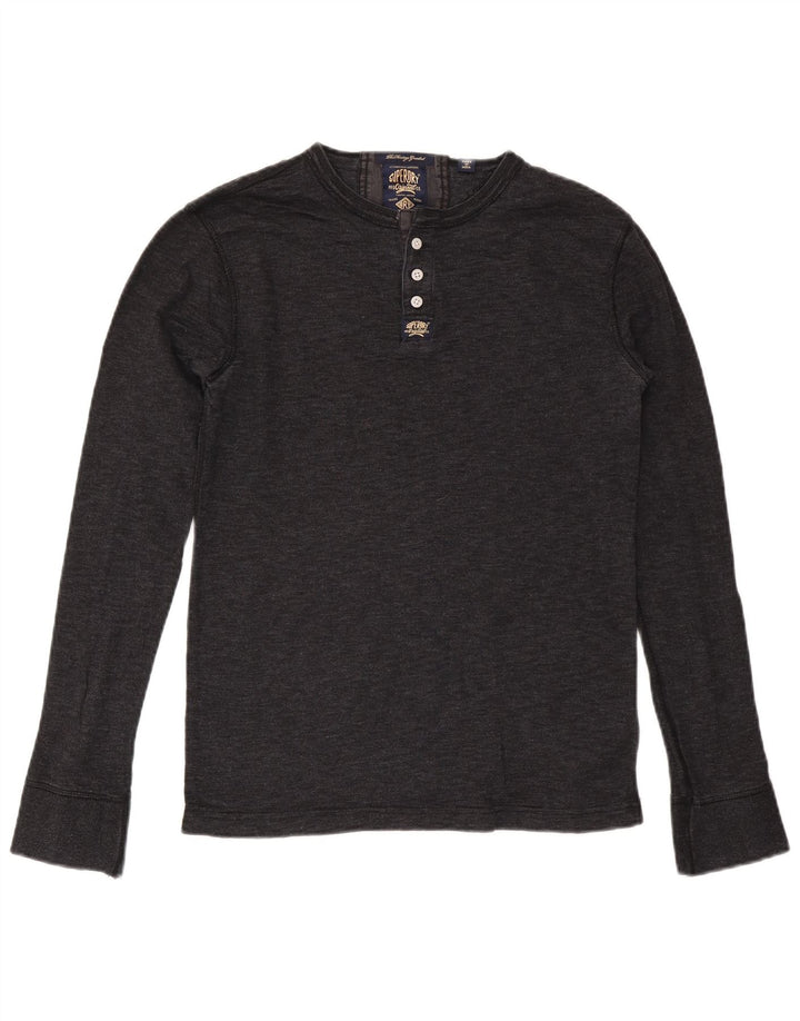 SUPERDRY Herre top Langærmet mellemgrå bomuld