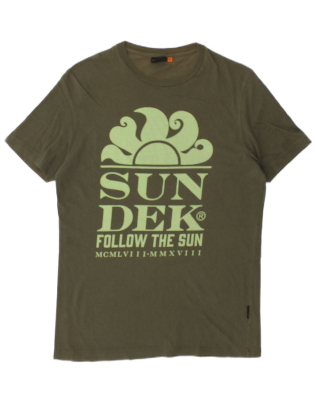 Sundek Herre Grafisk T-Shirt Top Lille Grøn Bomuld