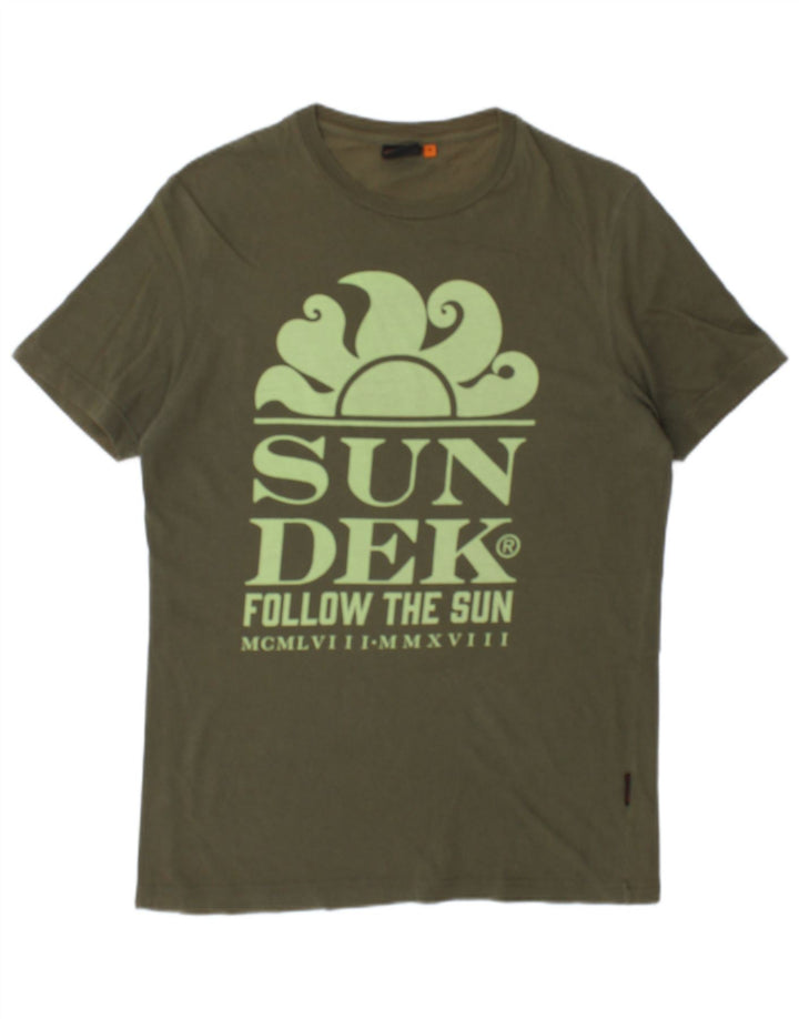 Sundek Herre Grafisk T-Shirt Top Lille Grøn Bomuld