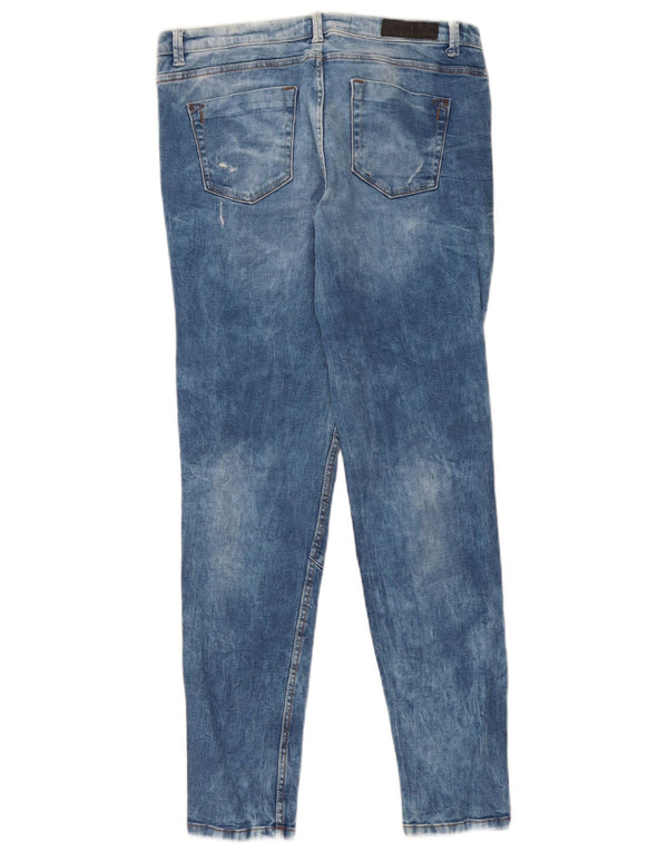 Zara Dame Trafaluc Acid Wash Skinny Jeans EU 42 Large W32 L30 Blå