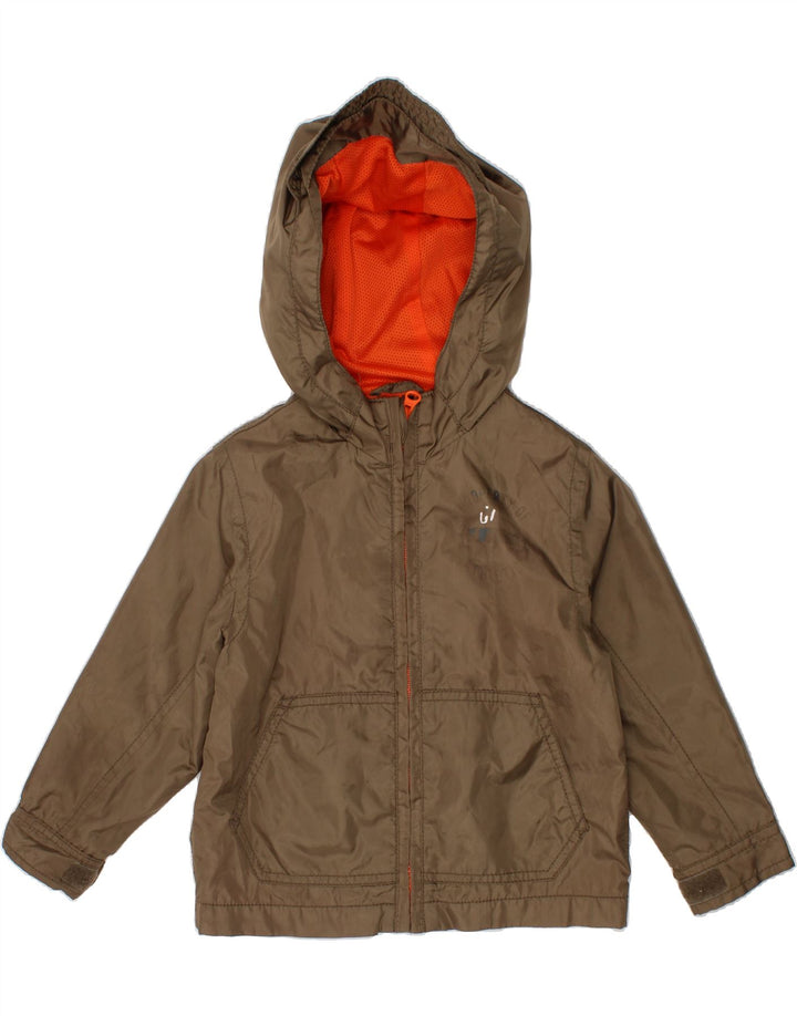 GAP Boys Hooded Rain Jacket 2-3 Years Brown Polyester Vintage Gap and Second-Hand Gap from Messina Hembry 