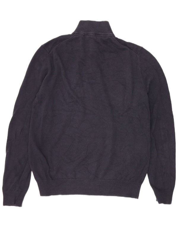 Besætningstøj Herre Zip Neck Jumper Sweater Medium Navyblå Bomuld