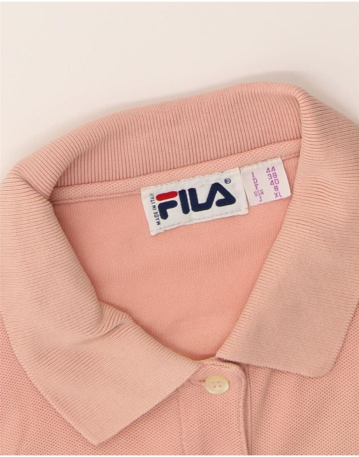 FILA Womens Sleeveless Polo Shirt IT 44 Medium Pink Cotton Vintage Fila and Second-Hand Fila from Messina Hembry 