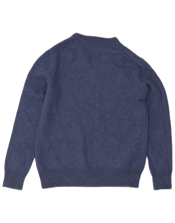 Polo Ralph Lauren Dame V-hals sweater UK 10 Lille marineblå uld