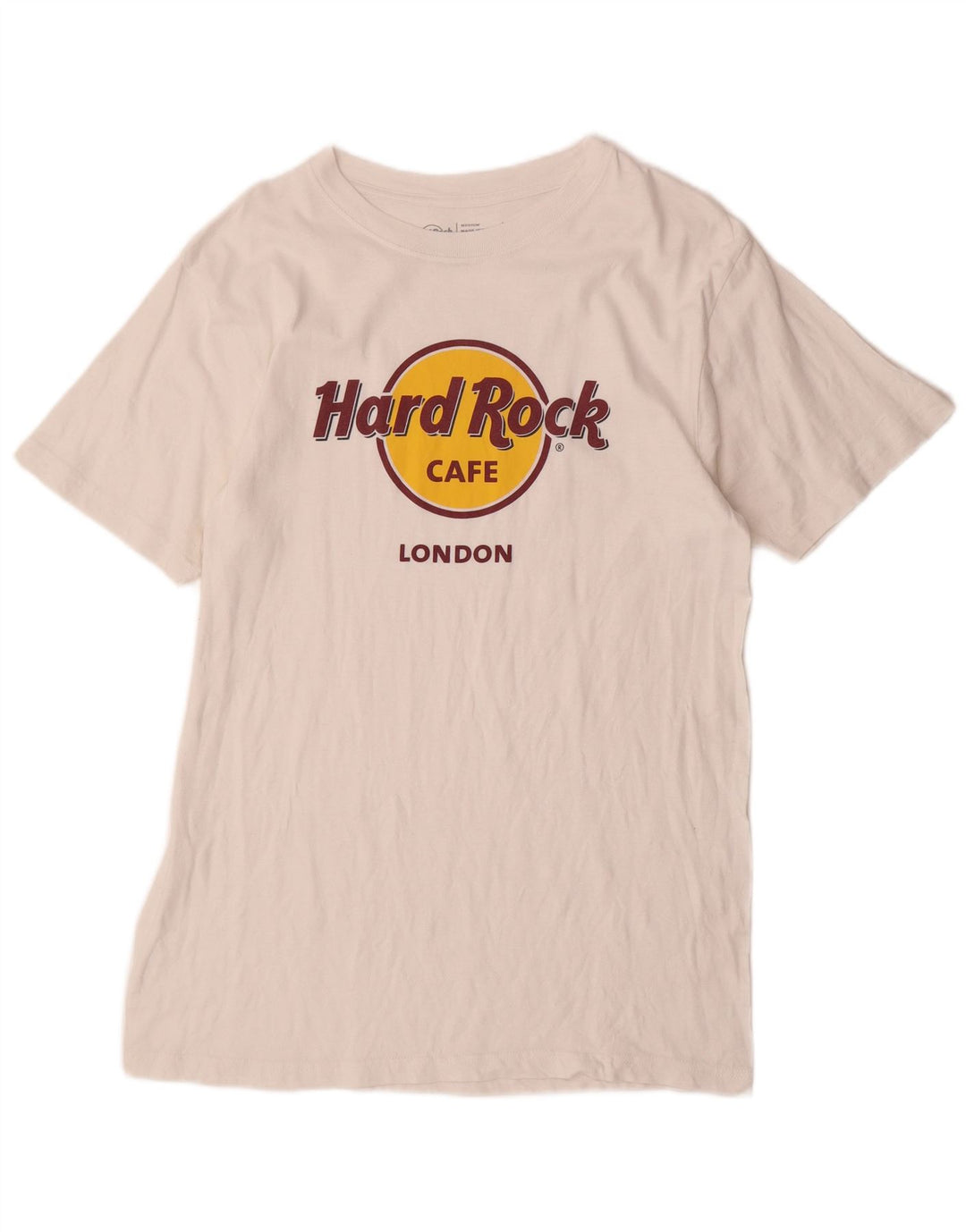 HARD ROCK CAFE Herre London Grafisk T-Shirt Top Medium Hvid Bomuld