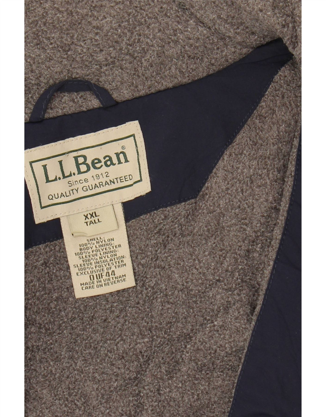 L.L.Bean Herre høj bomberjakke UK 44 2XL marineblå nylon