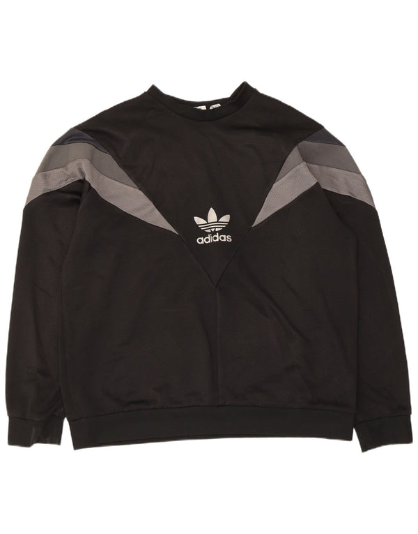 Adidas Herre Sweatshirt Jumper XL Sort Colourblock Polyester