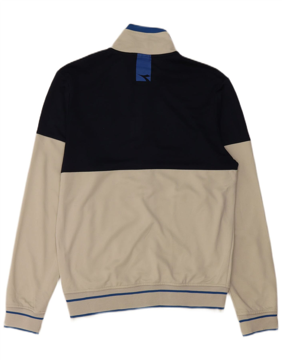 DIADORA Womens Tracksuit Top Jacket UK 16 Large Beige Colourblock