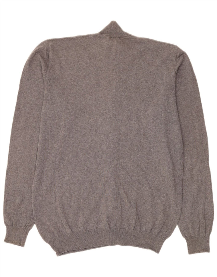 Sergio Tacchini herre cardigan sweater mellemgrå bomuld
