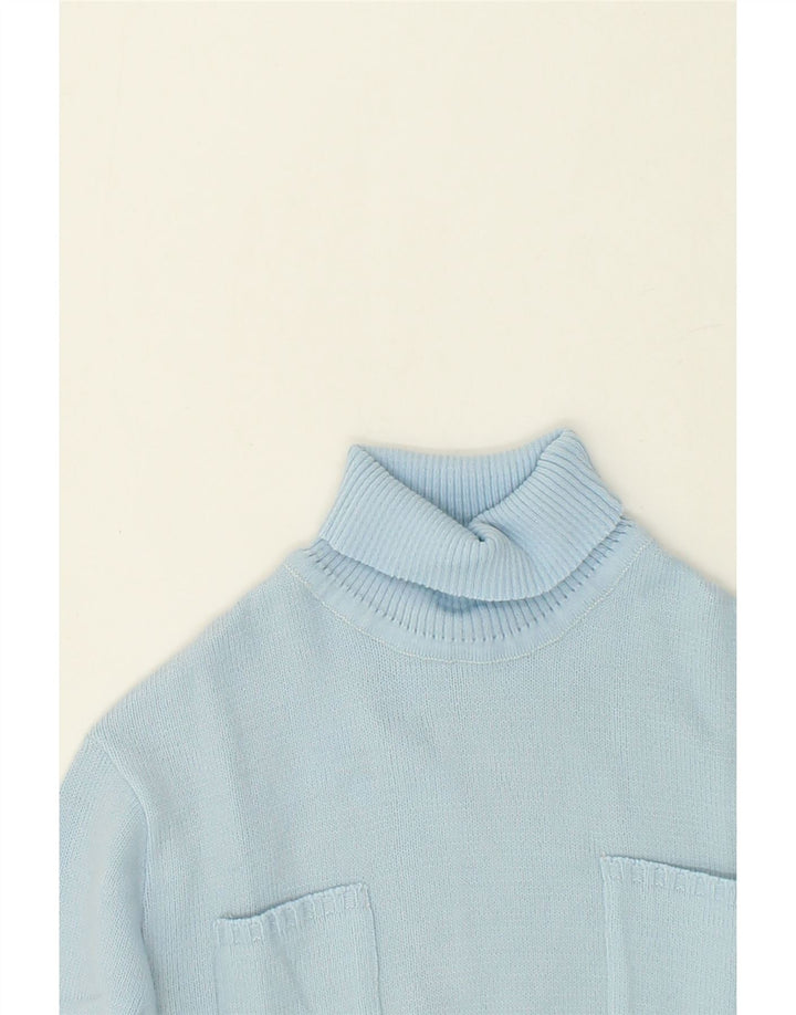 VINTAGE Womens Roll Neck Jumper Sweater UK 12 Medium Blue Vintage Vintage and Second-Hand Vintage from Messina Hembry 