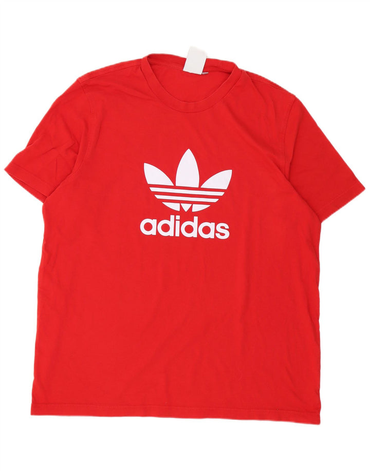 Adidas Herre Regular Graphic T-Shirt Top Stor Rød