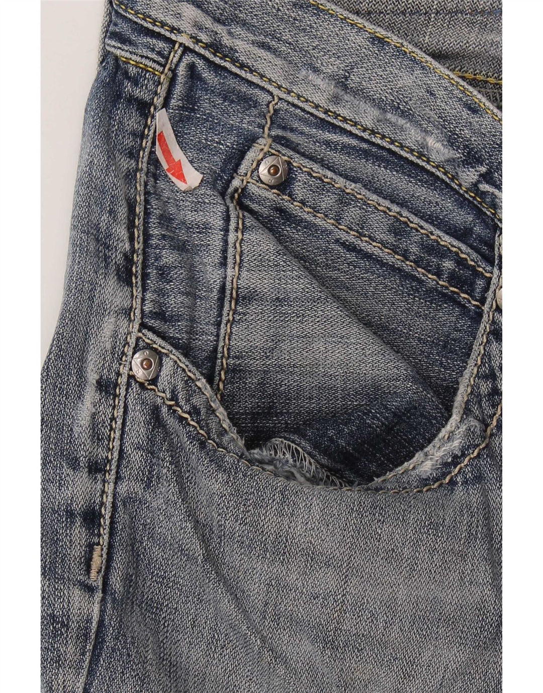 Roy Rogers Herre Distressed Straight Jeans W31 L33 Blå Bomuld