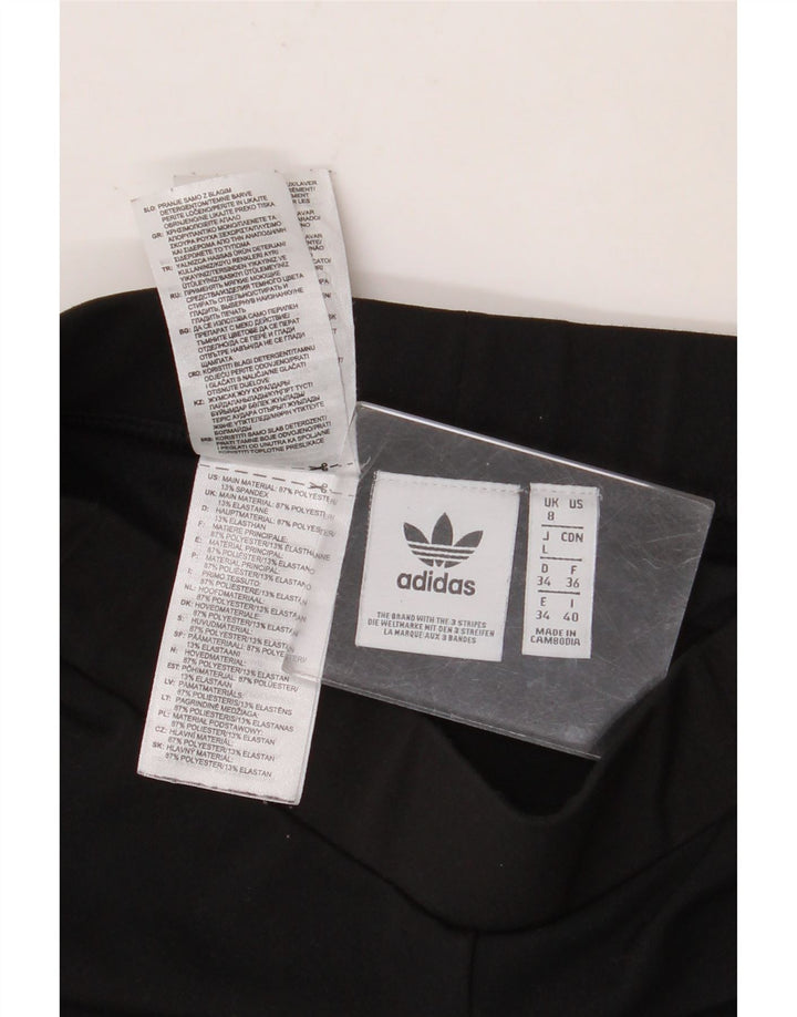 Adidas Graphic Leggings til kvinder UK 8 Small Black Polyester