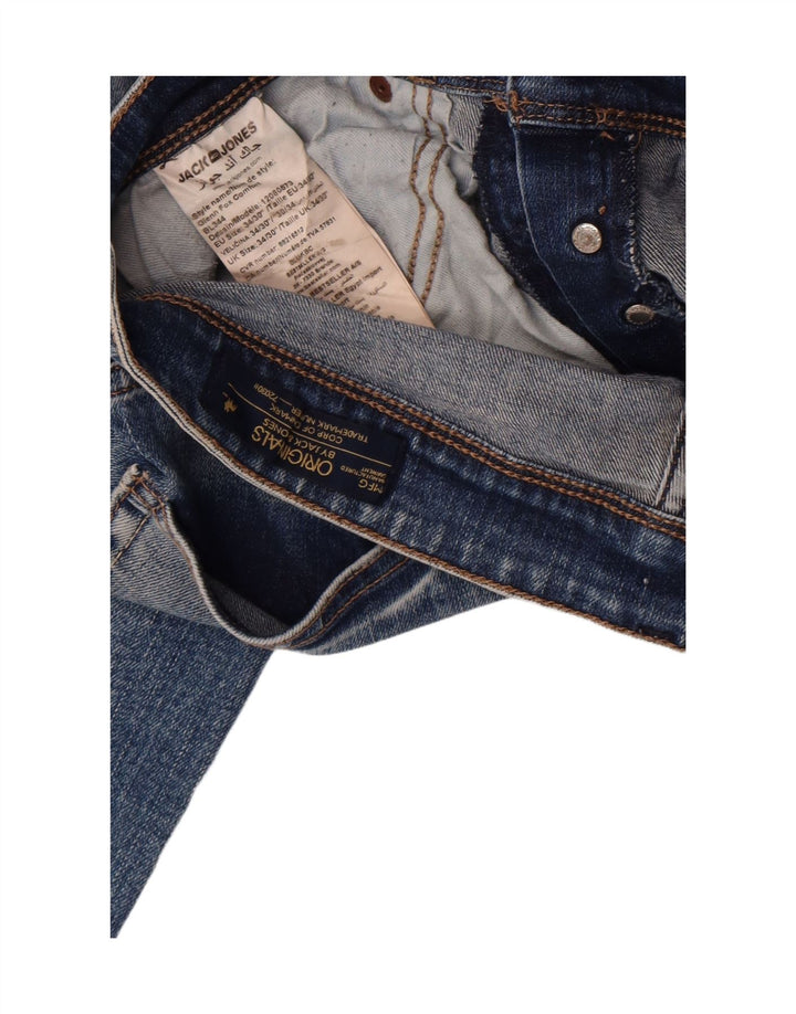 Jack & Jones Herre Distressed Slim Jeans W34 L30 Blå Bomuld