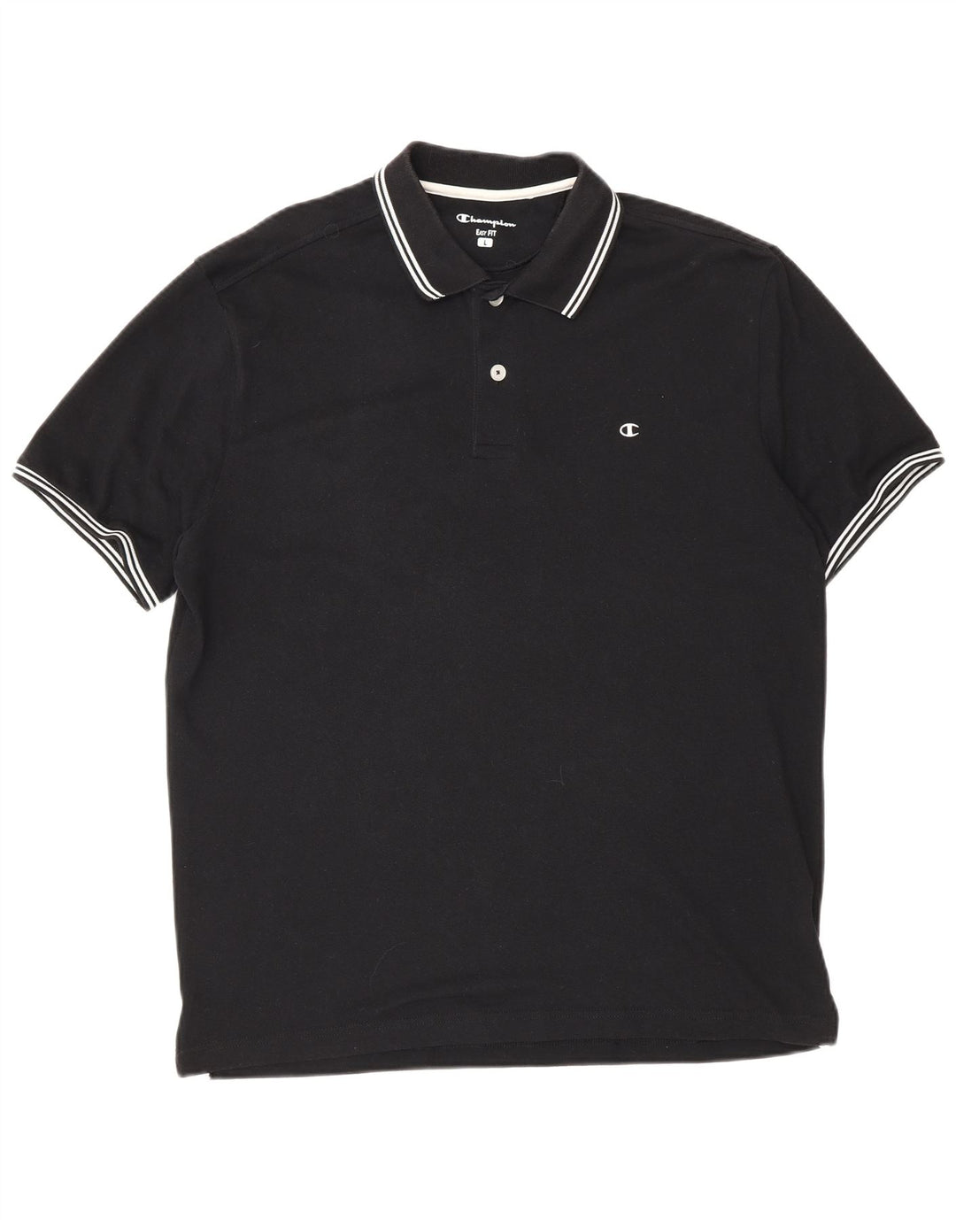 Champion Herre Easy Fit Polo Shirt Stor sort bomuld