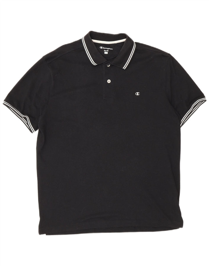 Champion Herre Easy Fit Polo Shirt Stor sort bomuld
