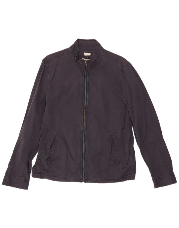 J. Crew Mens Bomber Jacket UK 38 Medium Navy Blue Cotton