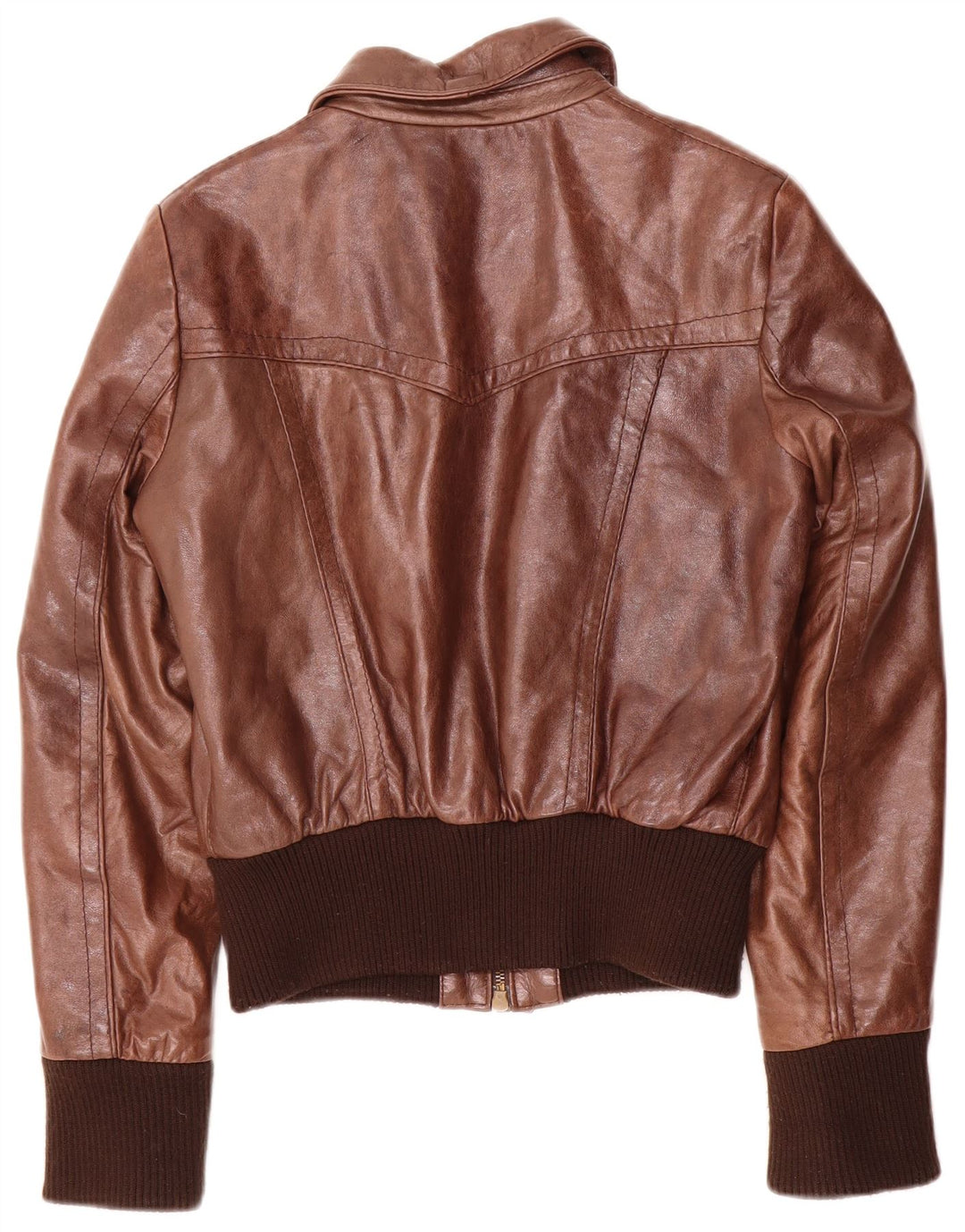 Conbipel Dame Bomber Læderjakke IT 44 Medium Brun