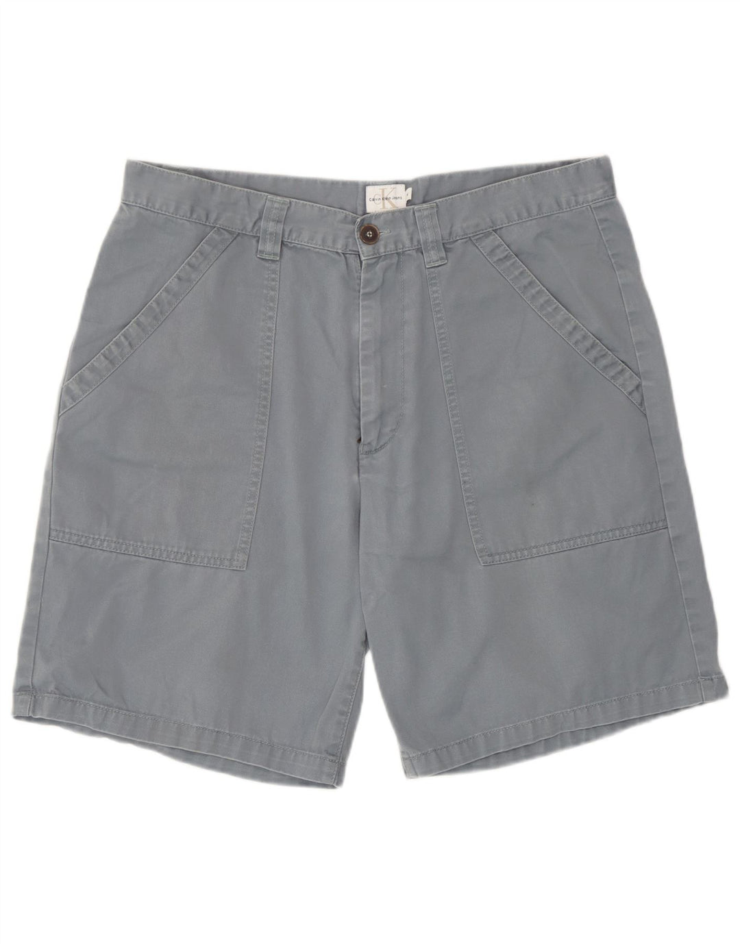 Calvin Klein Herre Chino Shorts W34 Stor Grå Bomuld